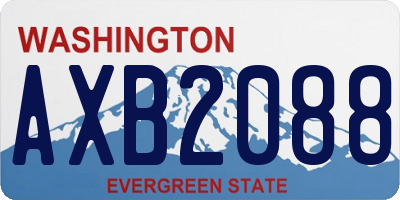 WA license plate AXB2088