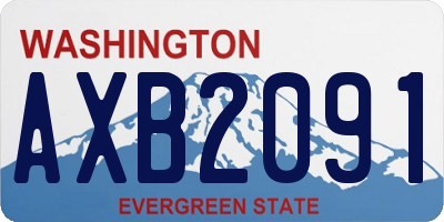 WA license plate AXB2091