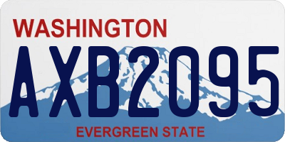WA license plate AXB2095