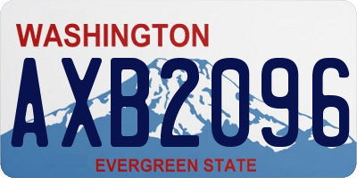WA license plate AXB2096