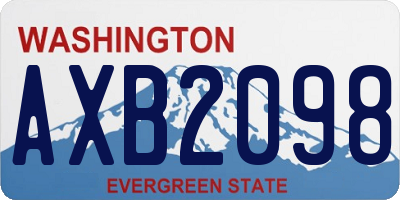 WA license plate AXB2098