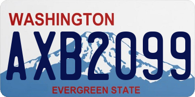 WA license plate AXB2099