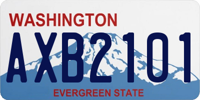 WA license plate AXB2101