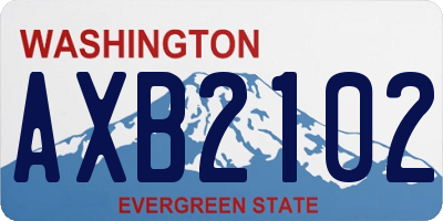 WA license plate AXB2102