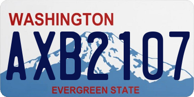 WA license plate AXB2107