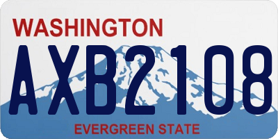 WA license plate AXB2108