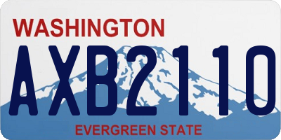 WA license plate AXB2110