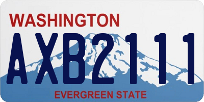 WA license plate AXB2111