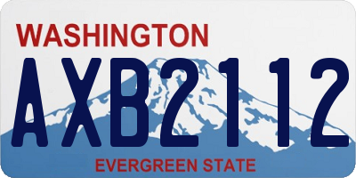 WA license plate AXB2112