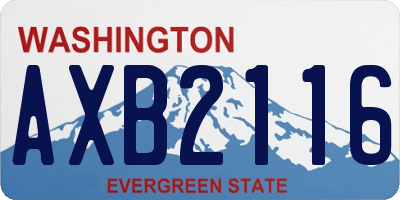 WA license plate AXB2116