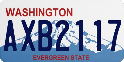 WA license plate AXB2117