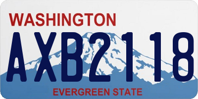 WA license plate AXB2118
