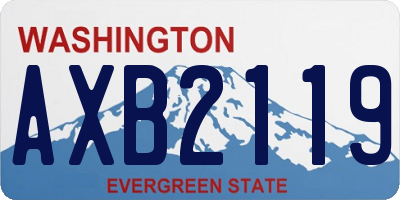 WA license plate AXB2119