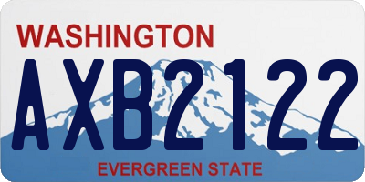 WA license plate AXB2122