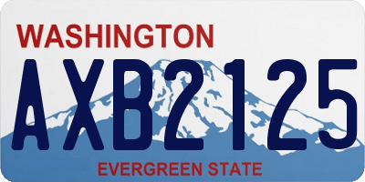 WA license plate AXB2125
