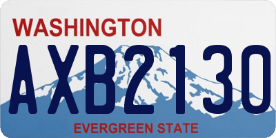 WA license plate AXB2130