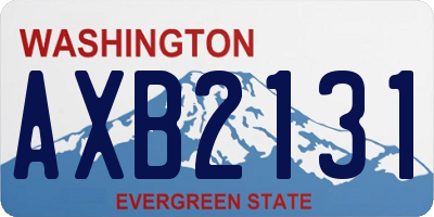 WA license plate AXB2131