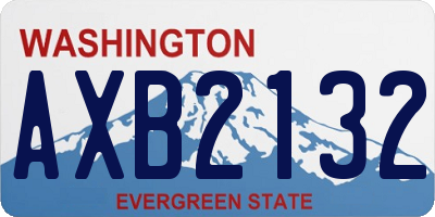 WA license plate AXB2132