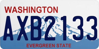 WA license plate AXB2133