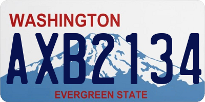 WA license plate AXB2134