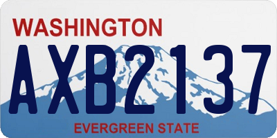WA license plate AXB2137