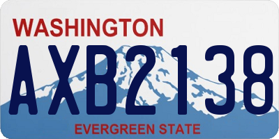 WA license plate AXB2138