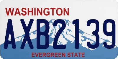 WA license plate AXB2139