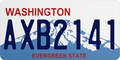 WA license plate AXB2141
