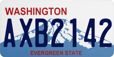 WA license plate AXB2142
