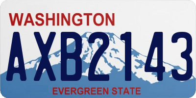WA license plate AXB2143