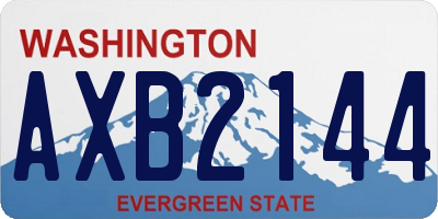WA license plate AXB2144