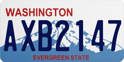 WA license plate AXB2147