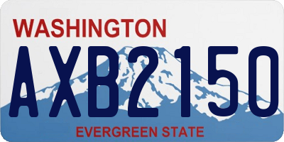 WA license plate AXB2150