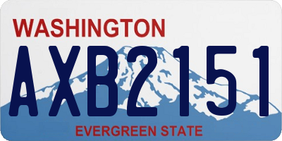 WA license plate AXB2151