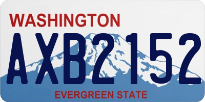 WA license plate AXB2152