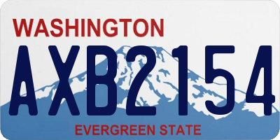 WA license plate AXB2154