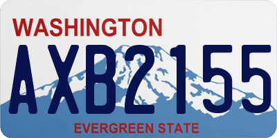 WA license plate AXB2155