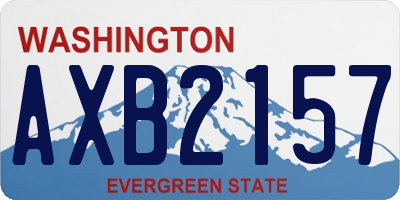 WA license plate AXB2157