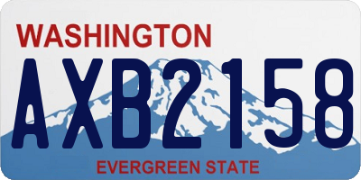 WA license plate AXB2158