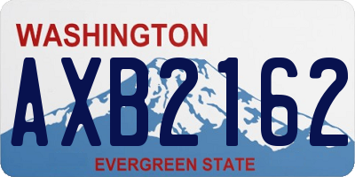 WA license plate AXB2162