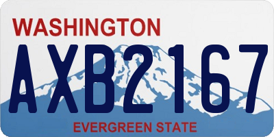 WA license plate AXB2167
