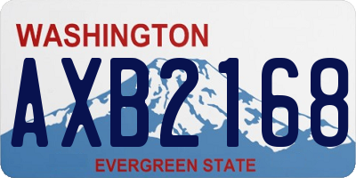 WA license plate AXB2168