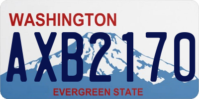 WA license plate AXB2170