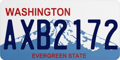 WA license plate AXB2172