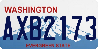 WA license plate AXB2173