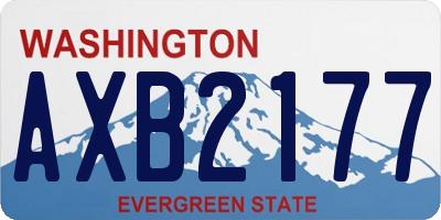WA license plate AXB2177