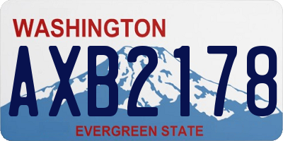 WA license plate AXB2178