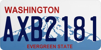 WA license plate AXB2181
