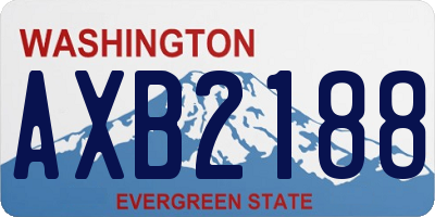 WA license plate AXB2188