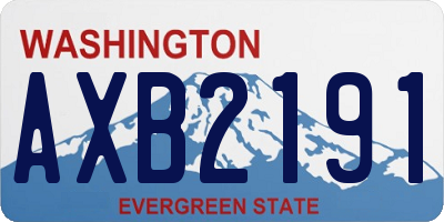 WA license plate AXB2191